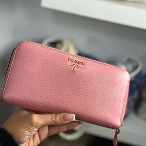 Prada Pink Long Zippy Wallet